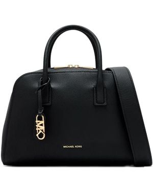 Michael Kors Top-Handle Logo-Plaque Satchel - Black