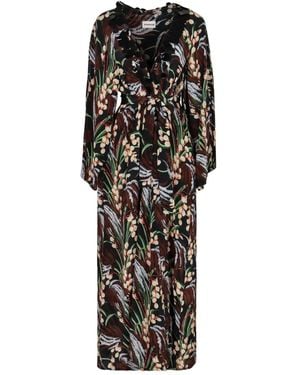 P.A.R.O.S.H. Printed Crepe Dress - Black