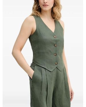 Benetton Button-Up Waistcoat - Green
