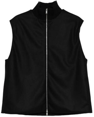Jil Sander High-neck zip-front vest - Schwarz
