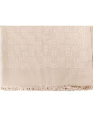 Ferragamo Gancini-Pattern Scarf - Natural