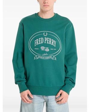 Fred Perry Graphic Crew-Neck Sweatshirt - Green