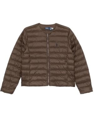 Polo Ralph Lauren Logo-Embroidered Puffer Jacket - Brown