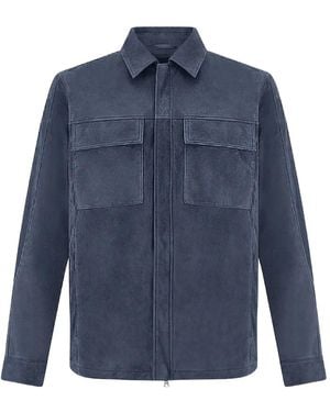 Paul & Shark Aqualeather Suede Jacket - Blue
