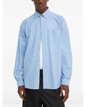 Les Deux Striped-Pattern Shirt - Blue