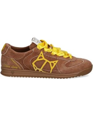 Naked Wolfe Exposure Suede-Ribbon Trainers - Brown