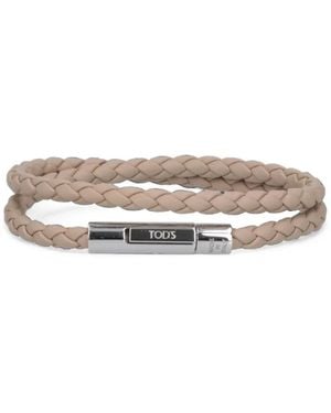 Tod's Mycolors Braided-Leather Wrap Bracelet - White