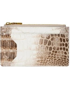 Kwanpen Crocodile-Effect Cardholder - Natural
