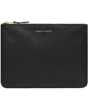 Comme des Garçons Logo-Print Leather Wallet - Black