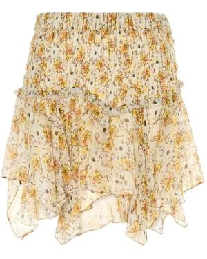 Isabel Marant Fiala Printed Chiffon Skirt - Natural