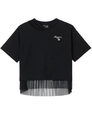 Musium Div. Tulle-Trim T-Shirt - Black