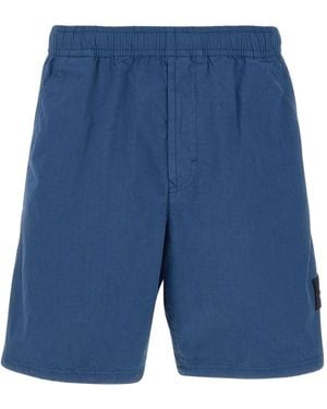 Stone Island Shorts mit Logo-Patch - Blau