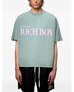 GODMADE Rich Boy T-Shirt Mit Logo-Print - Blau