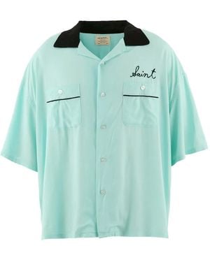 SAINT Mxxxxxx Embroidered-Logo Shirt - Blue