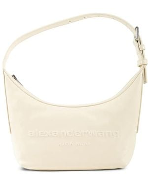 Alexander Wang Small Embossed-Logo Shoulder Bag - Natural