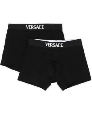 Versace Logo-Print Boxer Shorts (Set Of Two) - Black