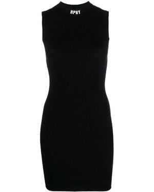 Heron Preston Fine Ribbed Mini Bodycon Dress - Black