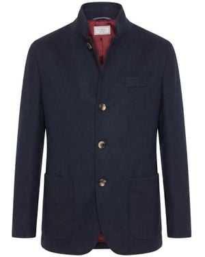 Brunello Cucinelli Cashmere Button-Up Jacket - Blue