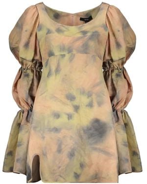 Ellery Vestido Corto Con Cuello Redondo - Neutro