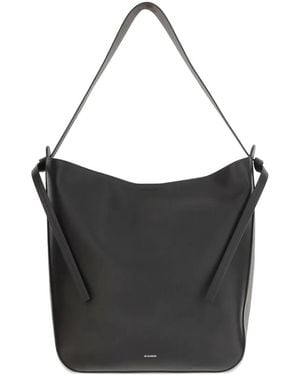 Jil Sander Leather Shoulder Bag - Black