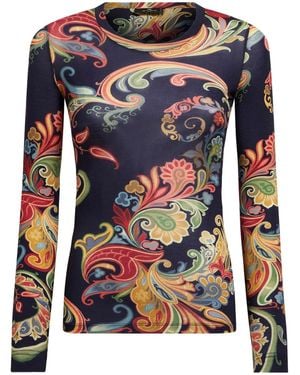 Etro プリント Tシャツ - ブルー