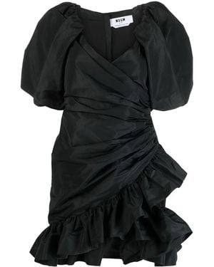 MSGM Dress With Balloon Sleeve - Black