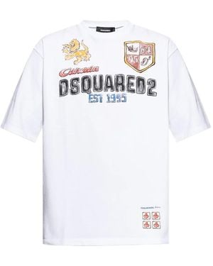 DSquared² T-Shirt mit Logo-Print - Weiß