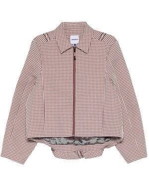 Adererror Check-Pattern Zip-Up Jacket - Pink