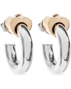 Kate Spade Two-Tone Hoop Earrings - White