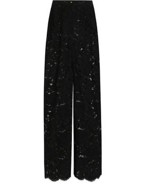 Dolce & Gabbana Dna Lace-Detailing Trousers - Black