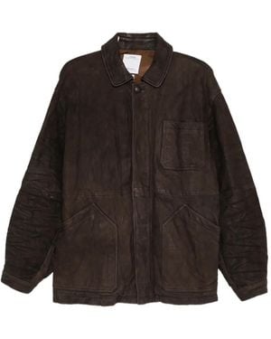 Visvim Suede-Finish Leather Jacket - Black