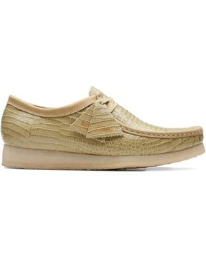 Clarks Derby Wallabee "Maple Croc" - Marrone