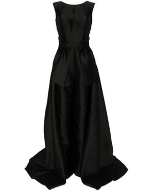 Saiid Kobeisy Mikado Classic Jumpsuit With Detachable Overskirt - Black