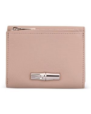 Longchamp Le Roseau Leather Wallet - Pink