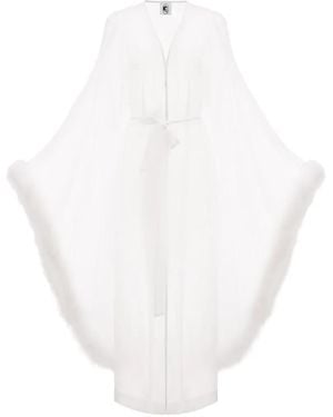 Sleeper Bata Afrodita Con Ribete De Plumas - Blanco