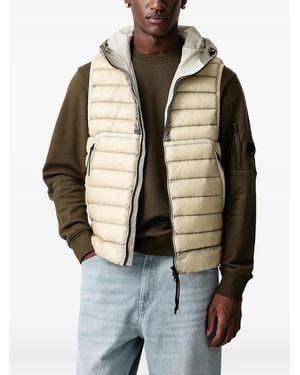C.P. Company Goggle-Detail Quilted Gilet - Natural
