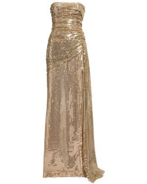 Elie Saab Sequin-Embellished Strapless Maxi Dress - Natural