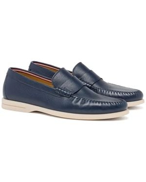 Bally Grainy-Leather Loafers - Blue