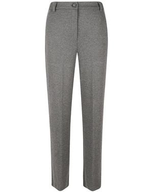 Weekend by Maxmara Mélange-Effect Straight-Leg Trousers - Grey