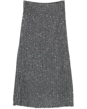 Missoni Midi Sequin-Embellished Pleated Skirt - Grey