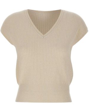 Eleventy Top Con Cuello En V - Neutro