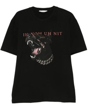 ih nom uh nit Dog-Print Cotton T-Shirt - Black