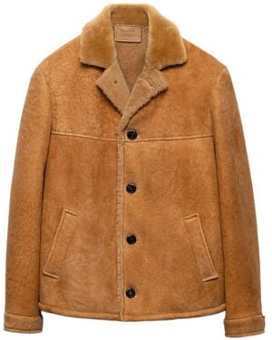 Prada Sheepskin Buttoned Jacket - Brown