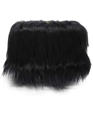 Jil Sander Goji Pillow Hairy Medium Clutch Bag - Black