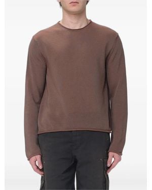 Our Legacy Pull Rigid Popover En Maille Fine À Bords Francs - Marron