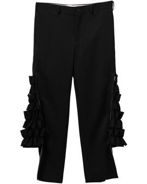 Comme des Garçons Ruffled Zip Details Trousers - Black