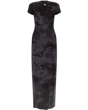 Palm Angels Logo-Embroidered Maxi Dress - Black