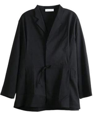 Kiko Kostadinov Drawstring-Waist Notched-Lapels Jacket - Black