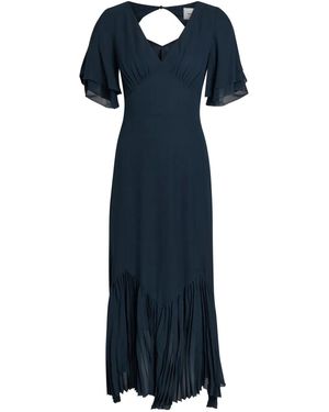 Reformation Salvia Flutter-Sleeve Midi Dress - Blue