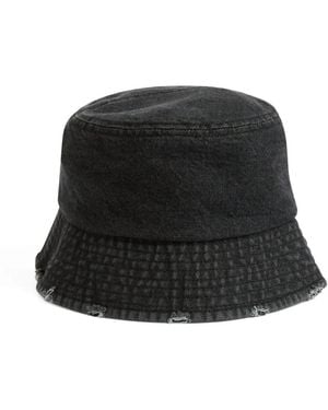 Juicy Couture Logo-Embroidered Frayed Bucket Hat - Black